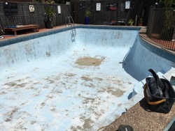 how to paint your pool - the before shot